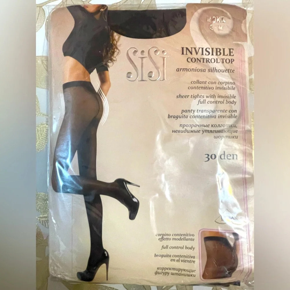 SiSi Italy invisible control top tights moka 30 den size 3